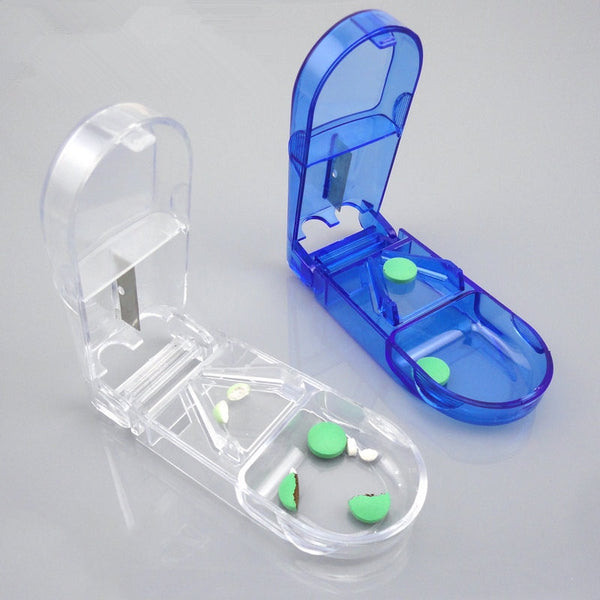 Portable Cutter Splitter Divider Convenient Medicine Pill Holder
