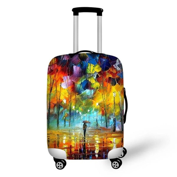 Twoheartsgirl Stretch Paris Print Travel Luggage Covers for 18''-32''