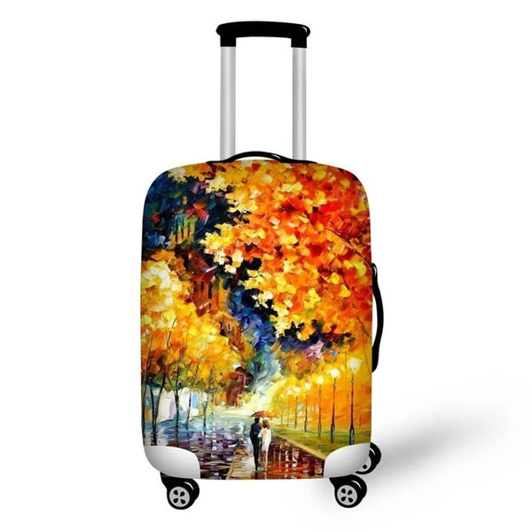 Twoheartsgirl Stretch Paris Print Travel Luggage Covers for 18''-32''