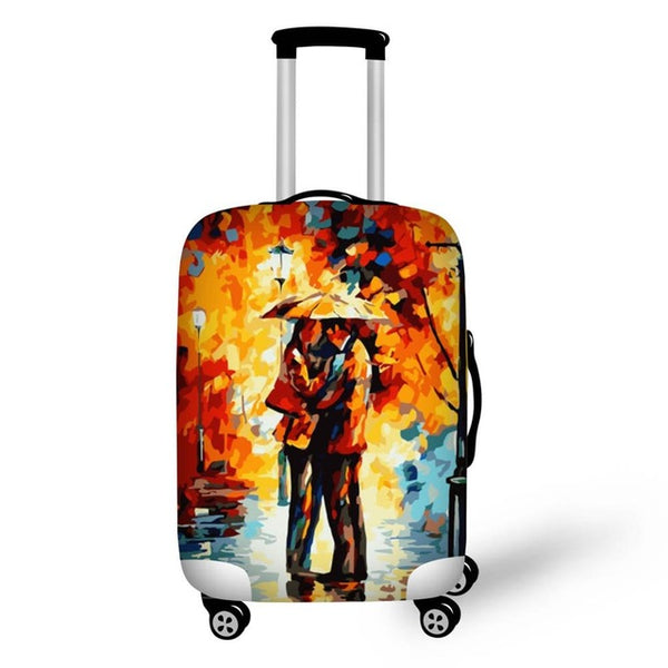 Twoheartsgirl Stretch Paris Print Travel Luggage Covers for 18''-32''