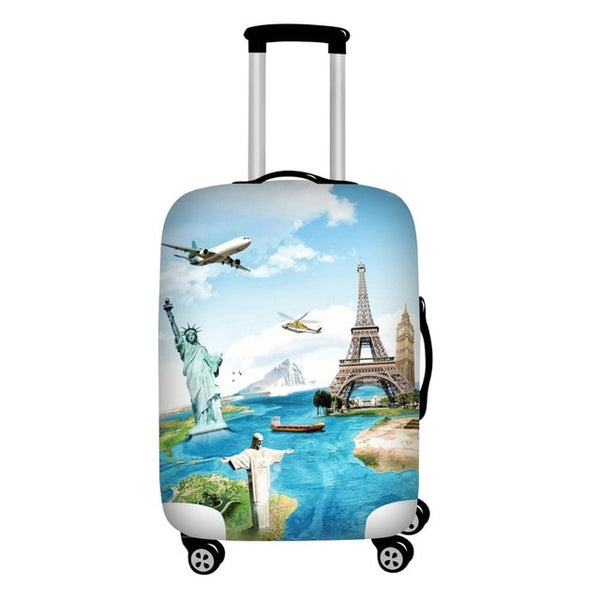 Twoheartsgirl Stretch Paris Print Travel Luggage Covers for 18''-32''