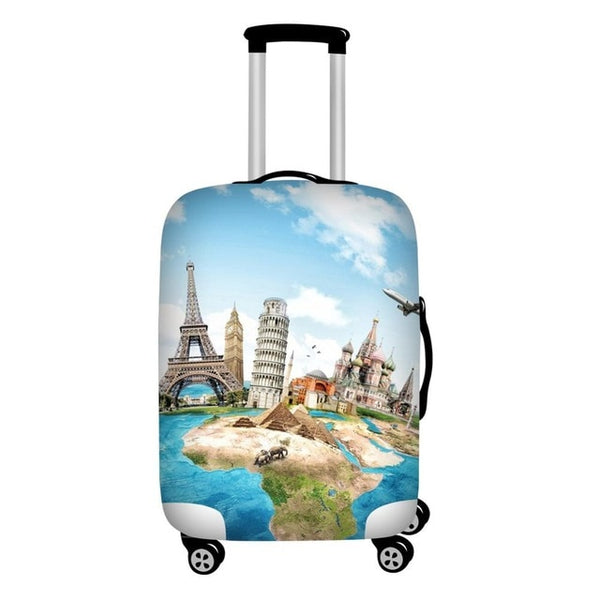Twoheartsgirl Stretch Paris Print Travel Luggage Covers for 18''-32''