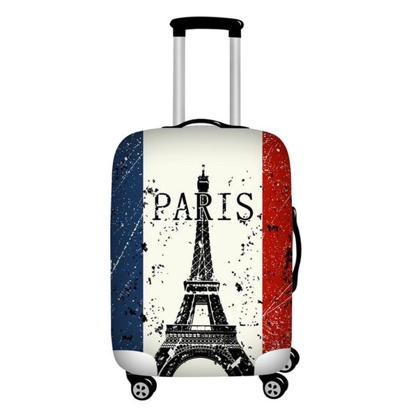Twoheartsgirl Stretch Paris Print Travel Luggage Covers for 18''-32''