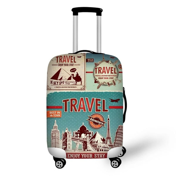 Twoheartsgirl Stretch Paris Print Travel Luggage Covers for 18''-32''