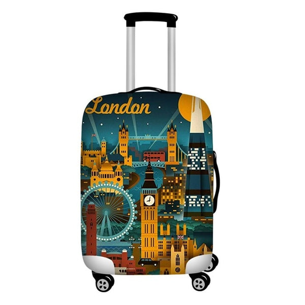 Twoheartsgirl Stretch Paris Print Travel Luggage Covers for 18''-32''