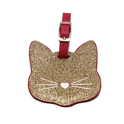 Zoukane Leather Suitcase Luggage Tag Cat Label
